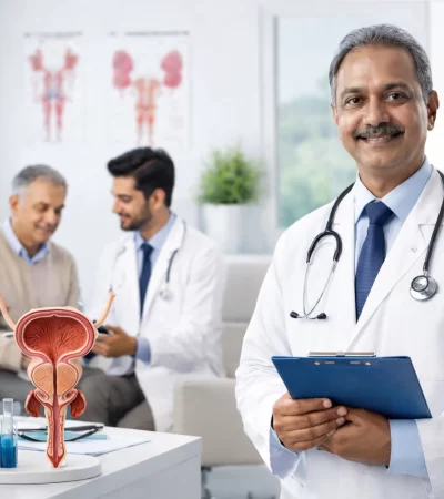 Experienced urologist in a consulting room